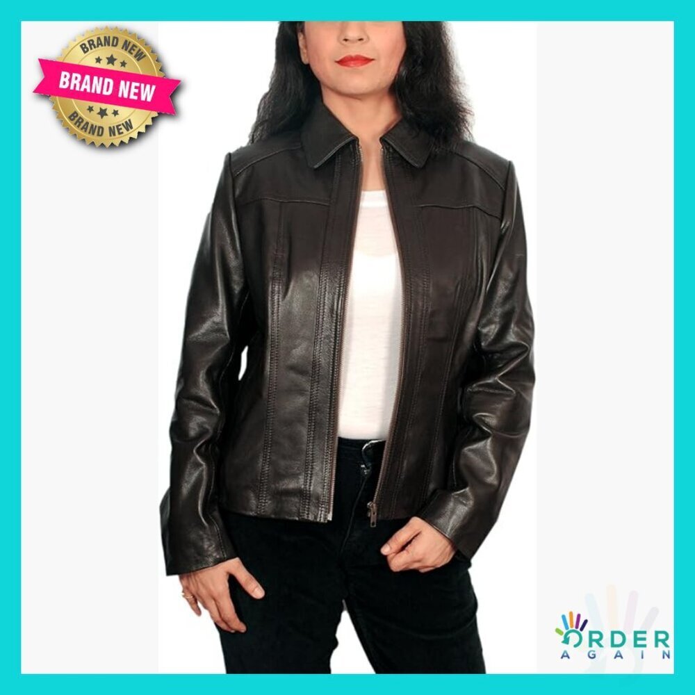 Lambskin Leather Peacoat Jacket Short Length Classic Chic Outerwear Y2K